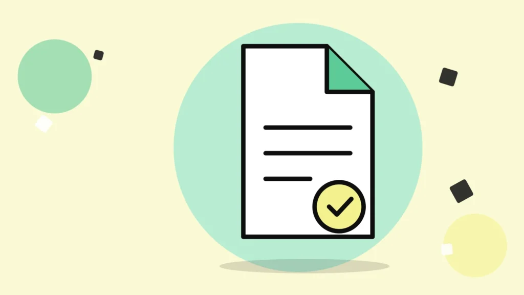 Illustration of a signed document with a check