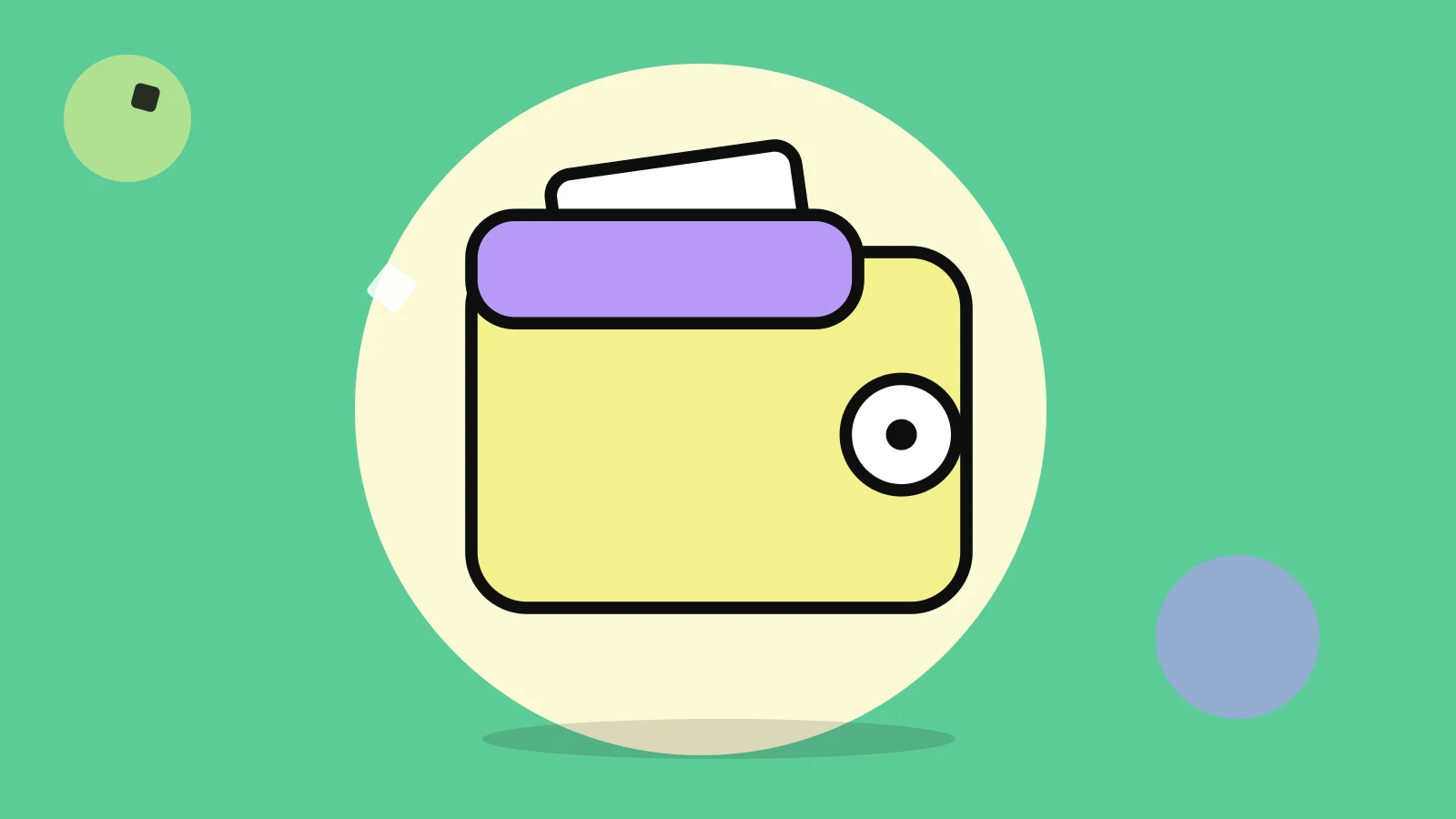 Illustration of a wallet with a card tucked inside