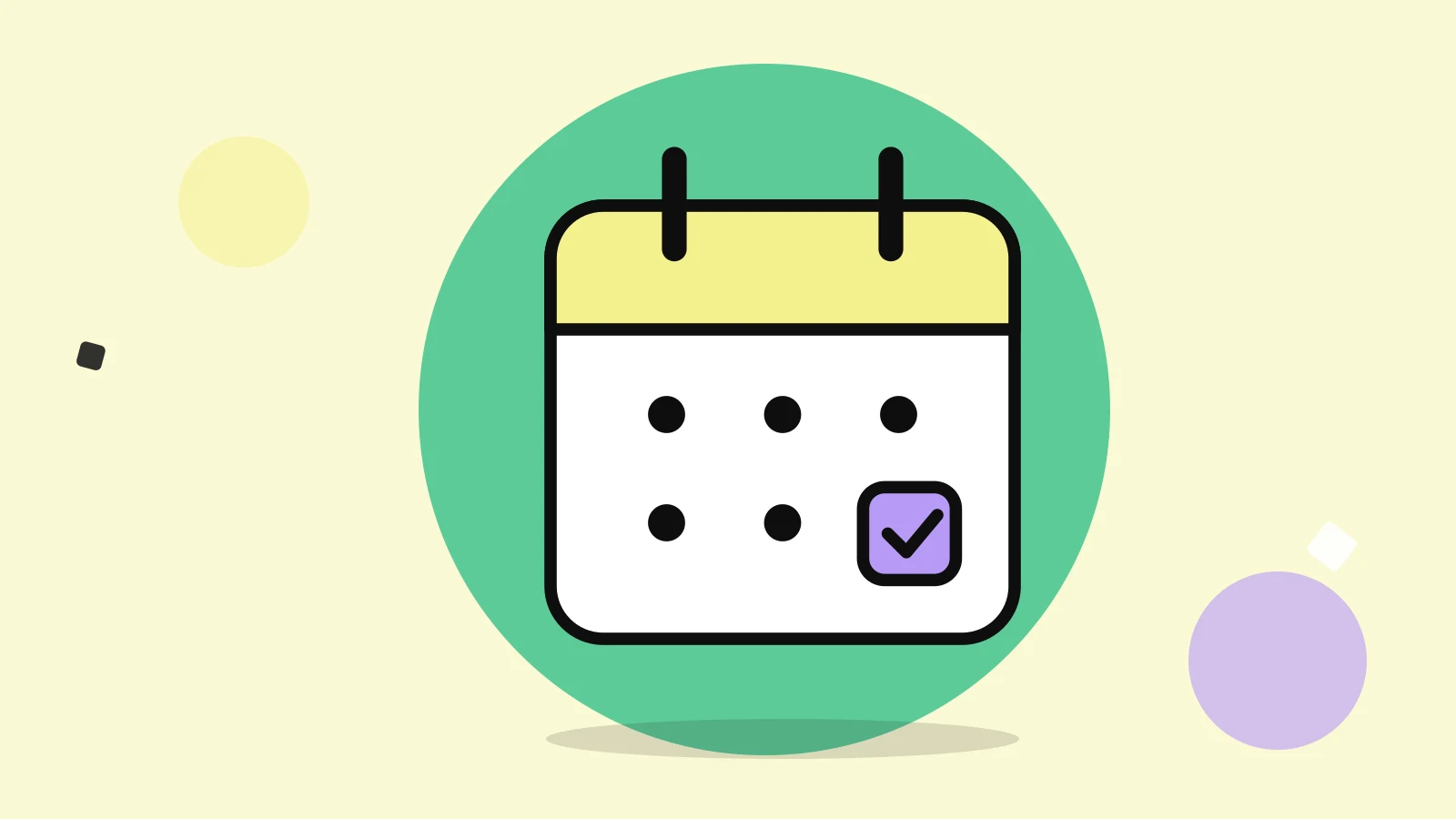 Illustration of a calendar with a ticked payment day
