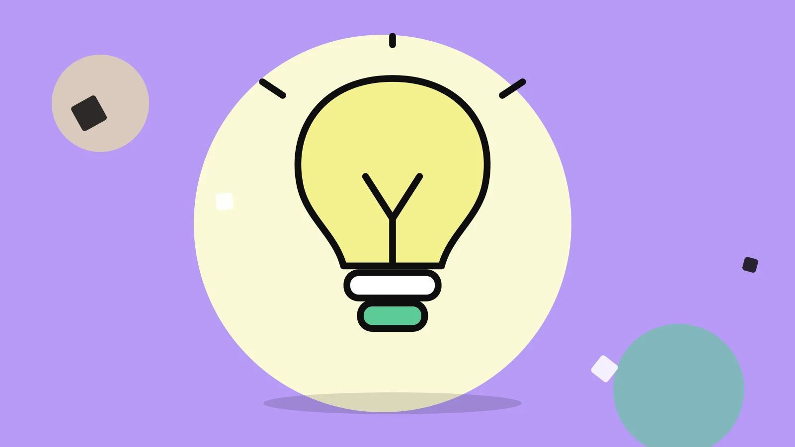 Illustration of a light bulb with a bright idea